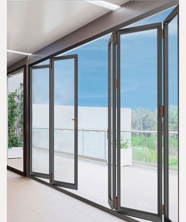 внутренние стеклянные bifold двери, дверь балкона алюминиевая bifold, bifold стеклянные внешние двери, диаграмма 2 применения сцены